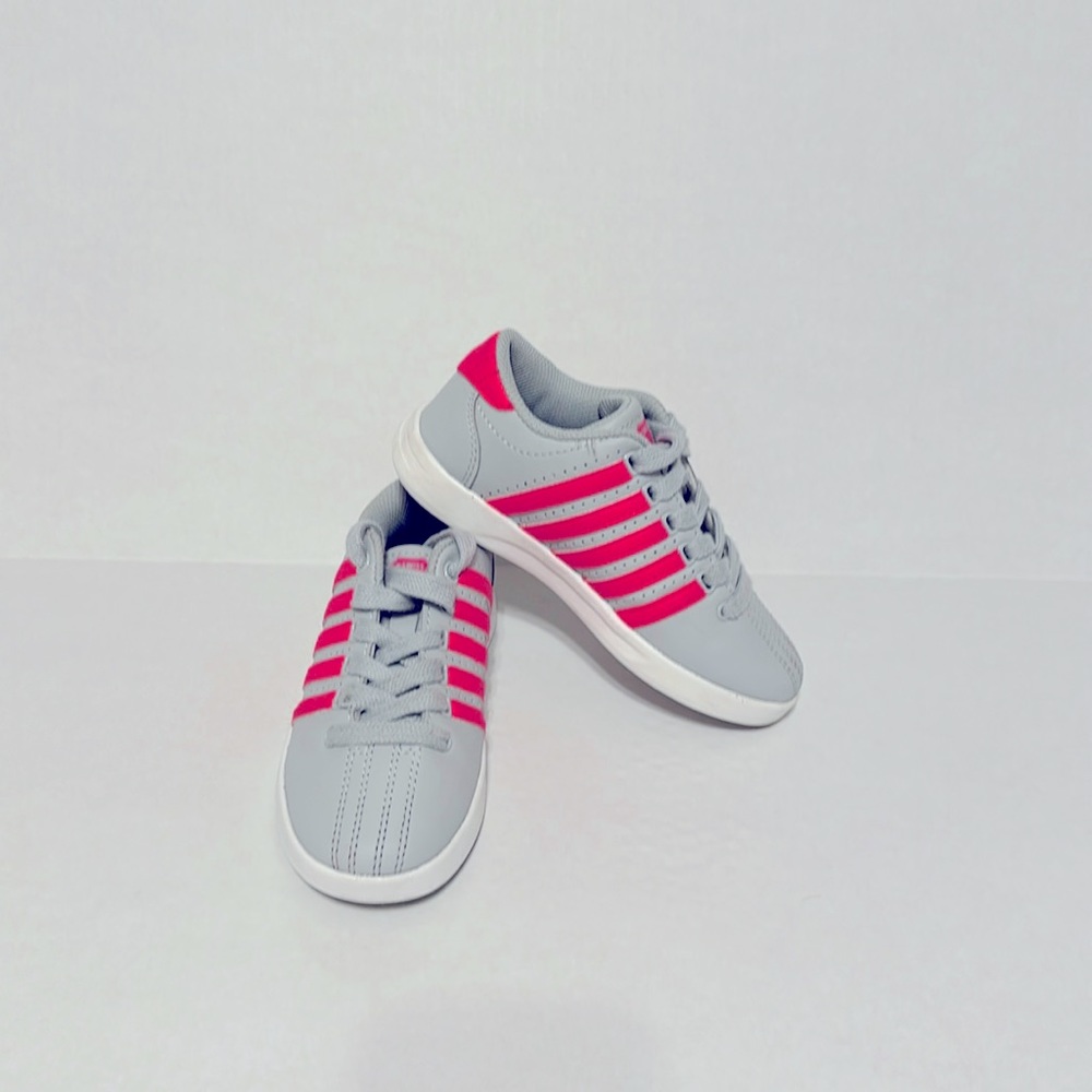 K Swiss Little Girls Size 11.5 Gray & Hot Pink Sneakers